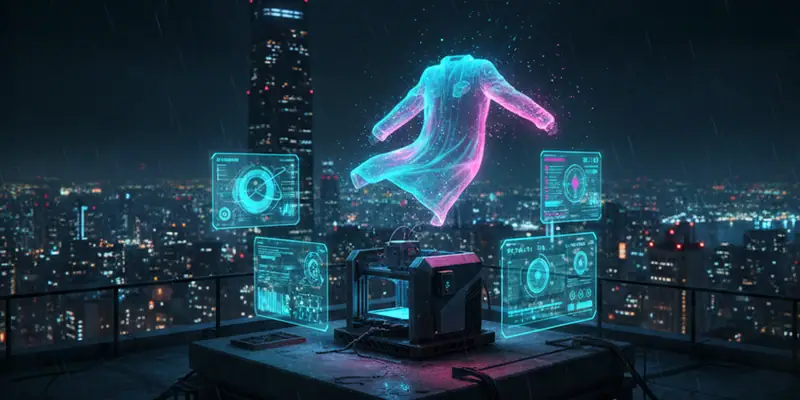 Translucent glowing panels above a rooftop studio at night
