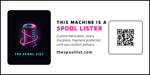 Spool Lister ink-saver plate 4×2 in