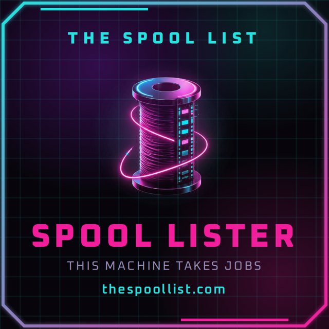 Spool Lister square badge 3×3 in