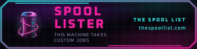 Spool Lister strip badge 4×1 in